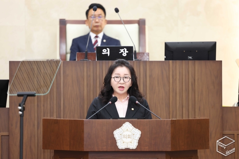 예산결산위원장 김혜영 의원이 7분 발언을 하고 있다. (사진=평택시의회)