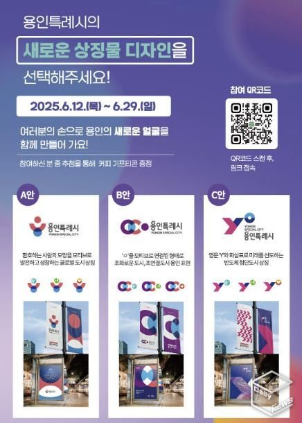 용인특례시가 시민의 의견을 반영한 도시 상징물을 완성하기 위해 상징물 선호도 조사를 진행한다