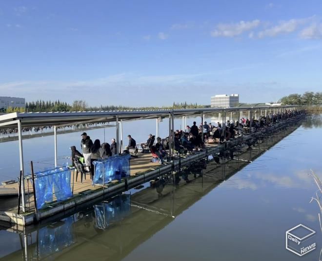 지난 24일 개최된 제16회 화성시장배 전국 민물낚시대회에서 참가자들이 붕어를 낚고 있다