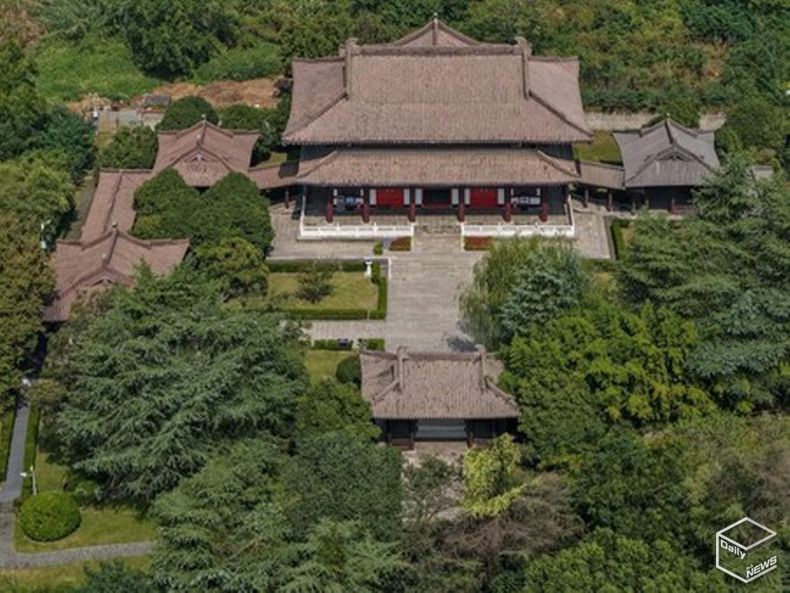 지난 13일 중국 양저우(揚州)시에 위치한 '최치원 기념관'을 드론으로 담았다. (사진/신화통신)