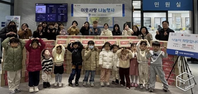 고등동 국공립어린이집 5개소, 취약계층 위해 수원시 팔달구 고등동에 라면 120박스 후원해