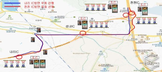 비봉~매송간 도시고속도로 통행 차단지점 및 우회로 안내