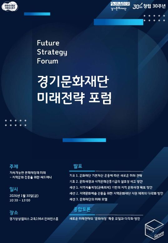 경기문화재단 미래전략 포럼 포스터