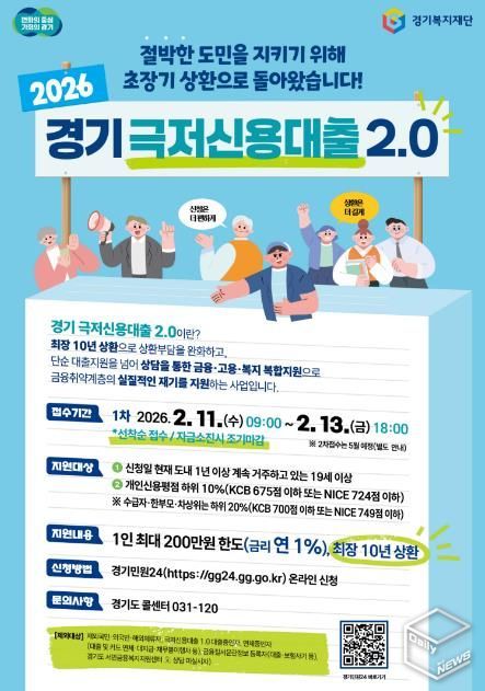 2026경기극저신용대출2.0 포스터.